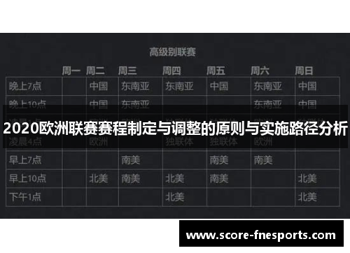 2020欧洲联赛赛程制定与调整的原则与实施路径分析